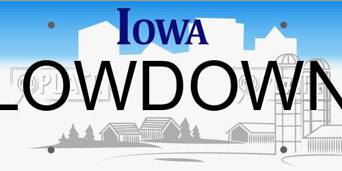 LOWDOWN Iowa License Plate