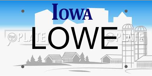 LOWE Iowa License Plate