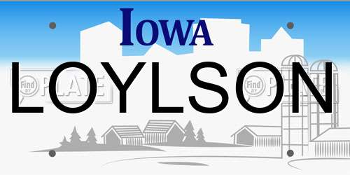 LOYLSON Iowa License Plate