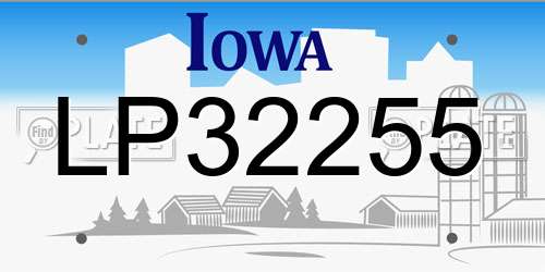LP32255 Iowa License Plate