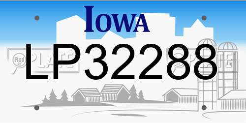 LP32288 Iowa License Plate