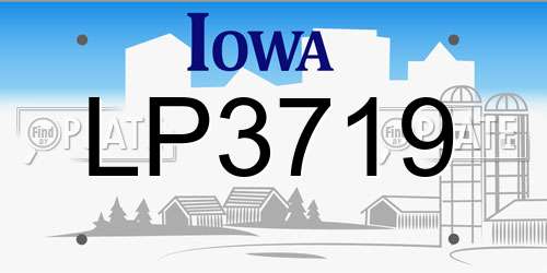 LP3719 Iowa License Plate