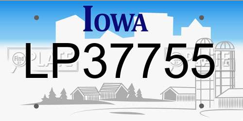 LP37755 Iowa License Plate