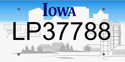 LP37788 Iowa License Plate