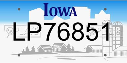 LP76851 Iowa License Plate