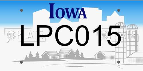 LPC015 Iowa License Plate
