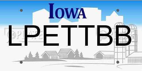 LPETTBB Iowa License Plate