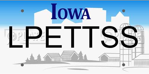 LPETTSS Iowa License Plate