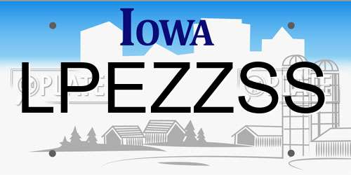 LPEZZSS Iowa License Plate