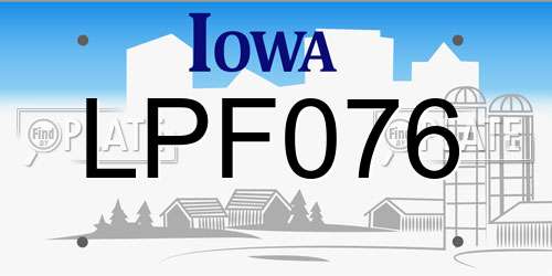 LPF076 Iowa License Plate