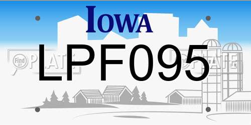 LPF095 Iowa License Plate