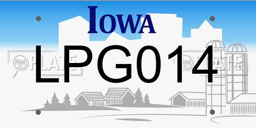 LPG014 Iowa License Plate