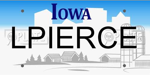 LPIERCE Iowa License Plate