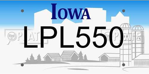 LPL550 Iowa License Plate