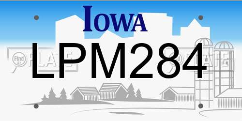 LPM284 Iowa License Plate