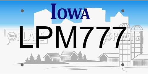 LPM777 Iowa License Plate