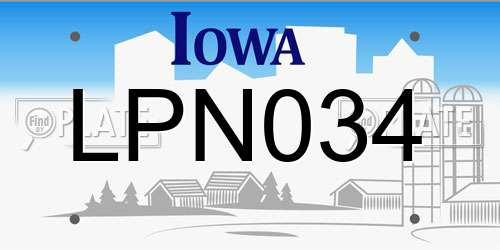 LPN034 Iowa License Plate
