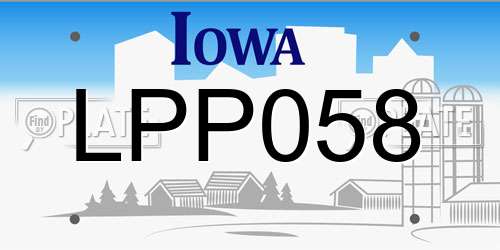 LPP058 Iowa License Plate