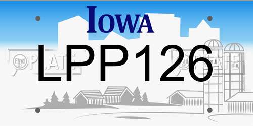 LPP126 Iowa License Plate