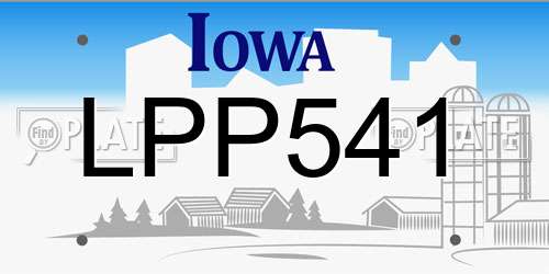LPP541 Iowa License Plate