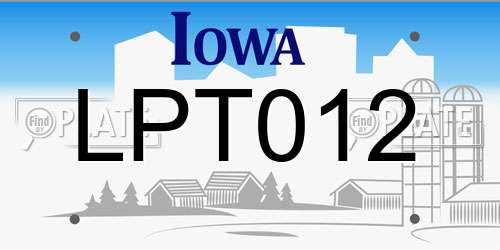 LPT012 Iowa License Plate