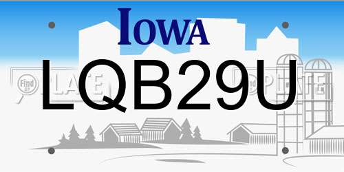 LQB29U Iowa License Plate