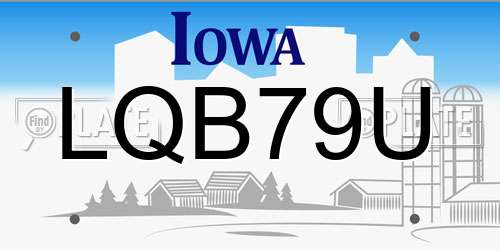 LQB79U Iowa License Plate