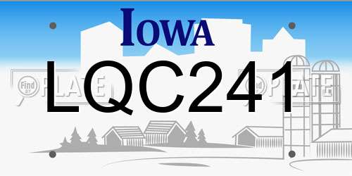 LQC241 Iowa License Plate
