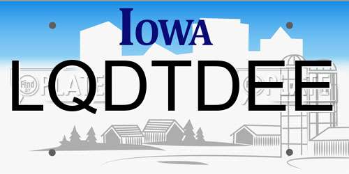 LQDTDEE Iowa License Plate