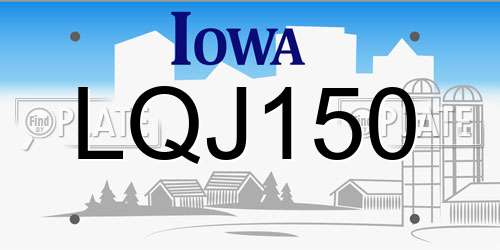 LQJ150 Iowa License Plate