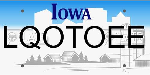 LQOTOEE Iowa License Plate