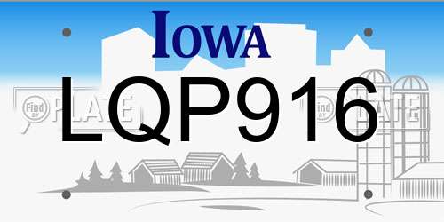 LQP916 Iowa License Plate