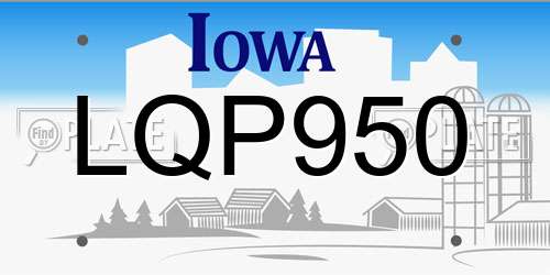 LQP950 Iowa License Plate