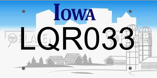 LQR033 Iowa License Plate
