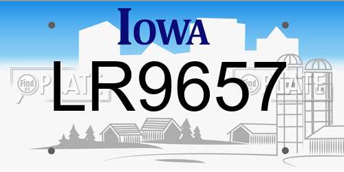 LR9657 Iowa License Plate