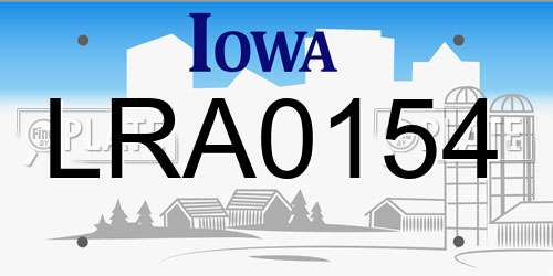 LRA0154 Iowa License Plate