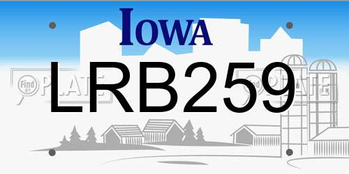 LRB259 Iowa License Plate