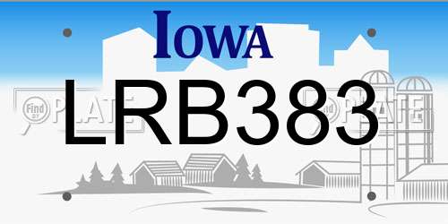 LRB383 Iowa License Plate
