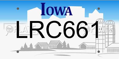 LRC661 Iowa License Plate