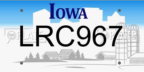 LRC967 Iowa License Plate