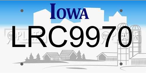 LRC9970 Iowa License Plate