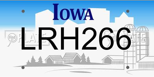 LRH266 Iowa License Plate