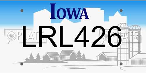 LRL426 Iowa License Plate