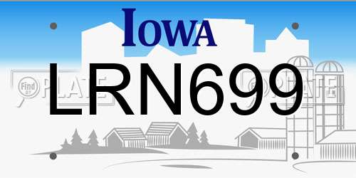 LRN699 Iowa License Plate