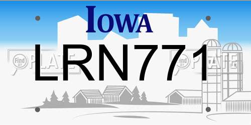 LRN771 Iowa License Plate