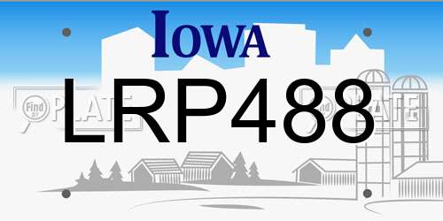 LRP488 Iowa License Plate