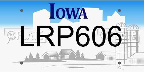 LRP606 Iowa License Plate