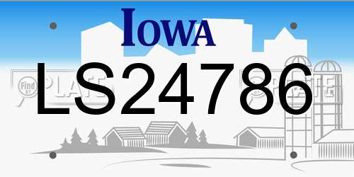 LS24786 Iowa License Plate