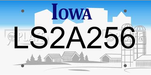 LS2A256 Iowa License Plate