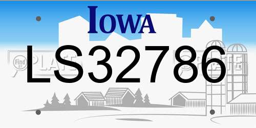 LS32786 Iowa License Plate